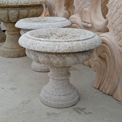 石雕花盆,大理石公园景观雕塑 