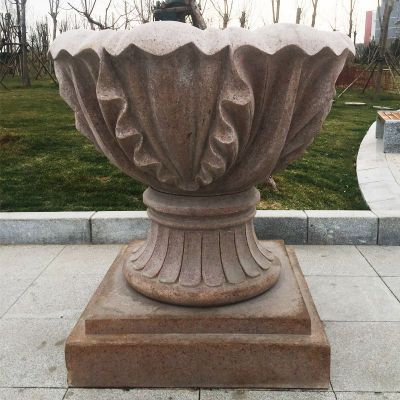欧式花钵石雕，公园石雕花盆