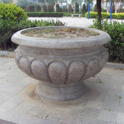青石花盆   石雕庭院景观雕塑