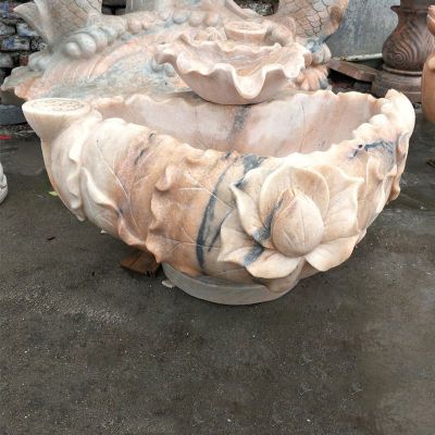大理石贝壳水池  石雕公园景观摆件 