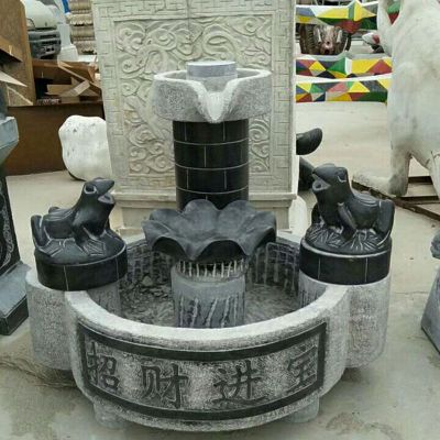 青石假山水池   石雕小区景观雕塑
