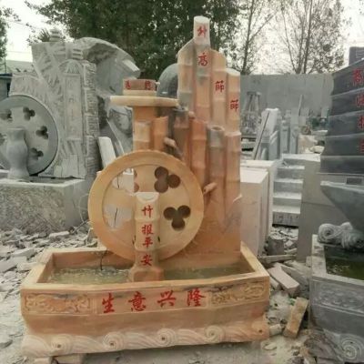 生意兴隆石雕，晚霞红景观石雕