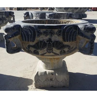 石水缸，青石水缸，仿古石水缸雕塑 
