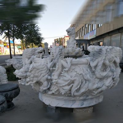 大理石雕刻水池  石雕广场景观雕塑