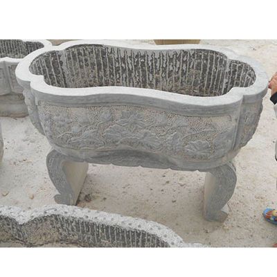 石头水缸，石雕水缸雕塑