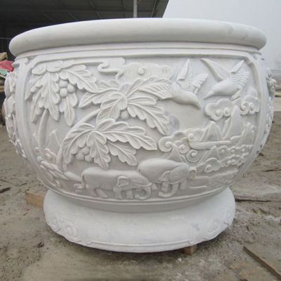 石花盆，大理石花盆 