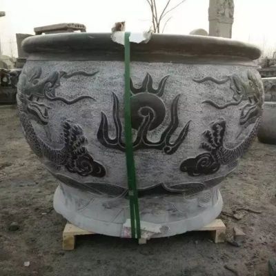 石水缸，仿古石水缸雕塑 