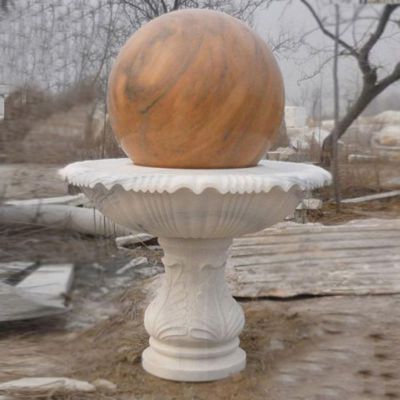 风水球石雕 公园风水球喷泉雕塑 