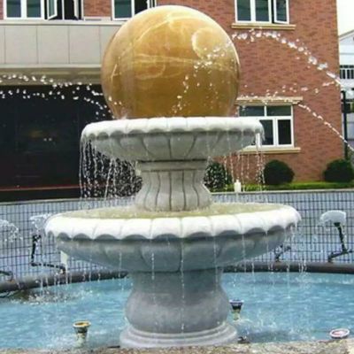 风水球石雕，汉白玉风水球