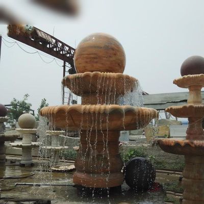 风水球喷泉，园林景观石雕