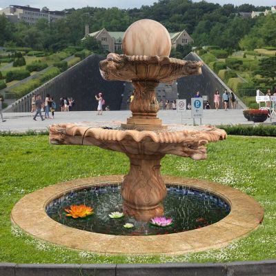 晚霞红风水球  石雕公园景观雕塑 