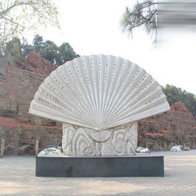 大理石折扇   石雕公园景观雕塑