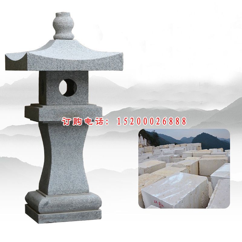 大理石灯雕塑，寺庙石灯