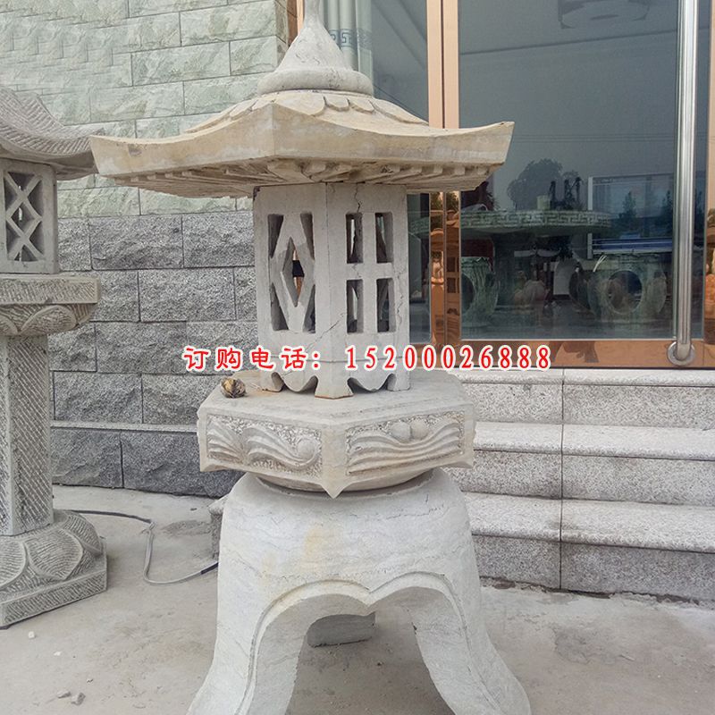 大理石宫灯  石雕小区景观摆件 (1)