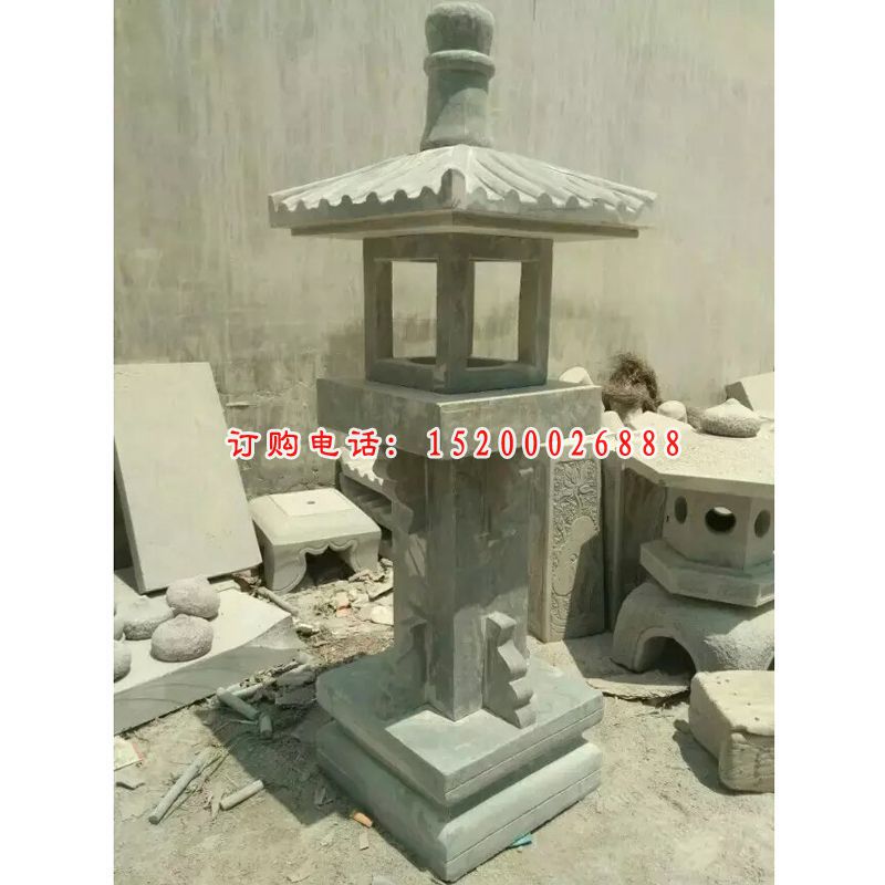 仿古石灯，大理石灯雕塑 (2)