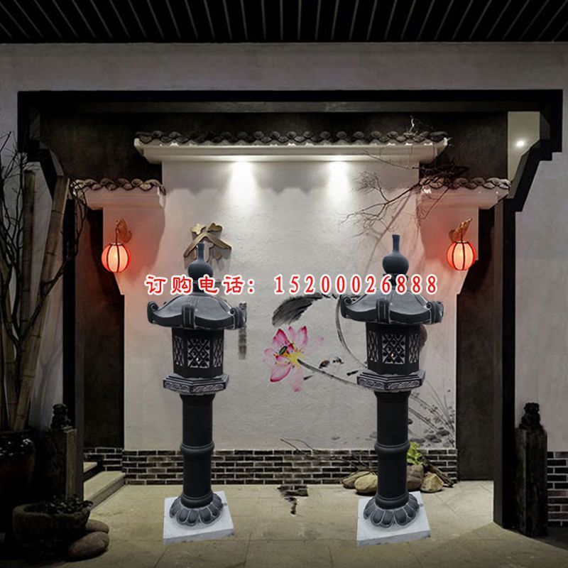 仿古石灯雕塑，酒店景观摆件