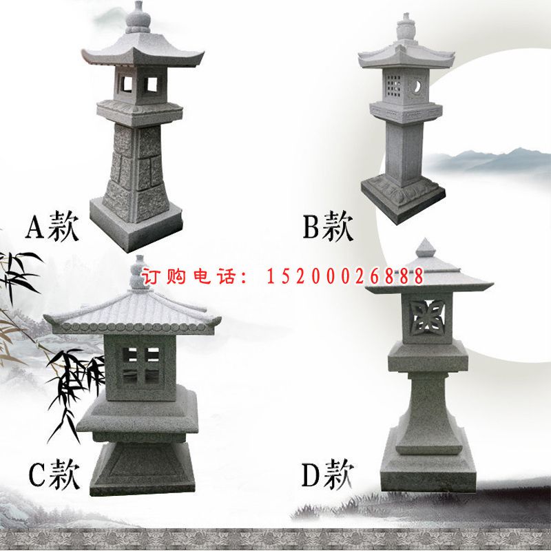 公园景观摆件，大理石镂空窗石灯雕塑