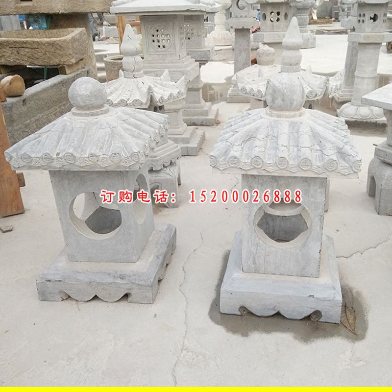 公园景观摆件，大理石日式石灯雕塑