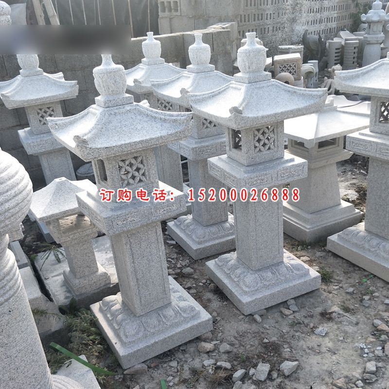 公园石灯雕塑，仿古石灯