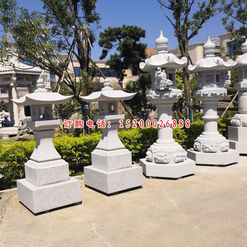 宫灯石雕，公园大理石灯雕塑 (2)
