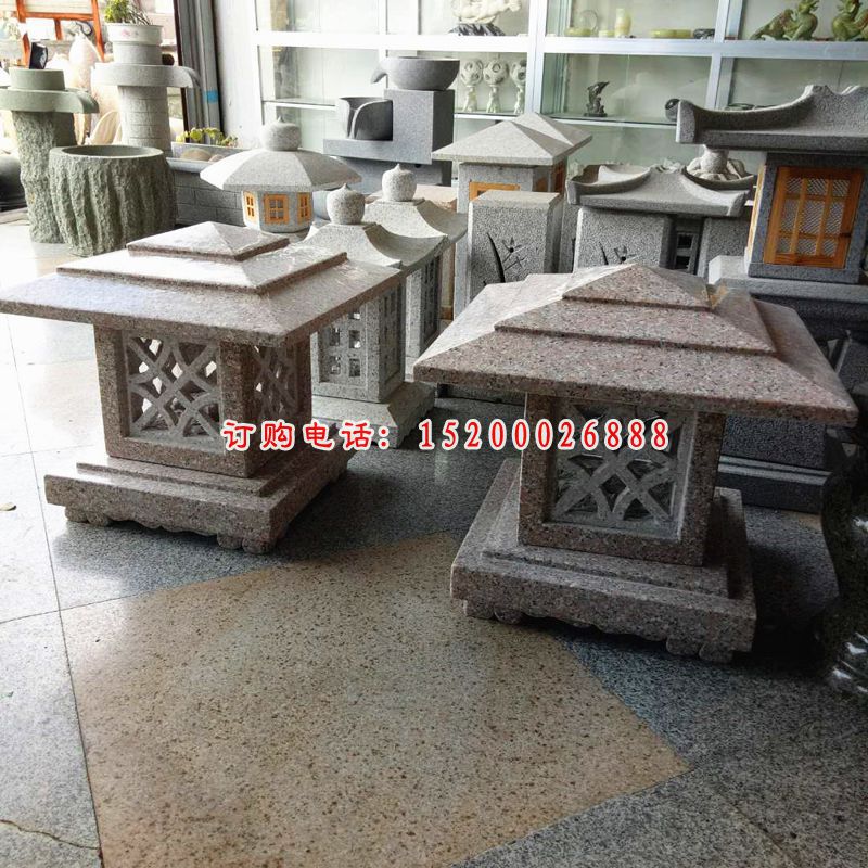 古代宫灯石雕 大理石灯 (2)