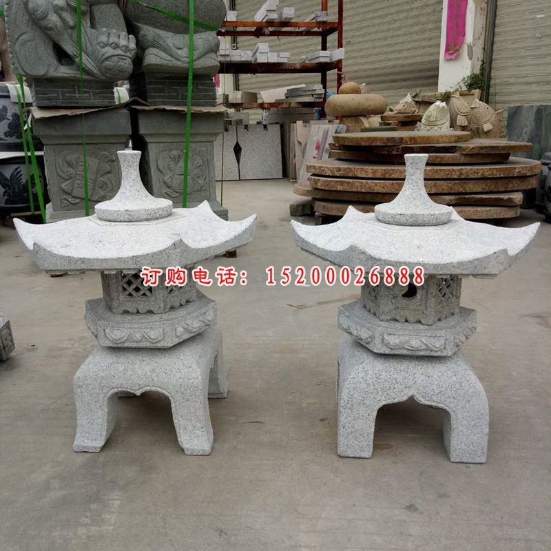 古代宫灯石雕 大理石灯