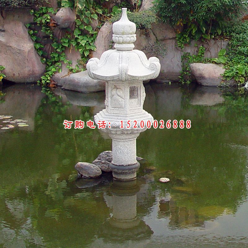 汉白玉石灯，园林石灯雕塑