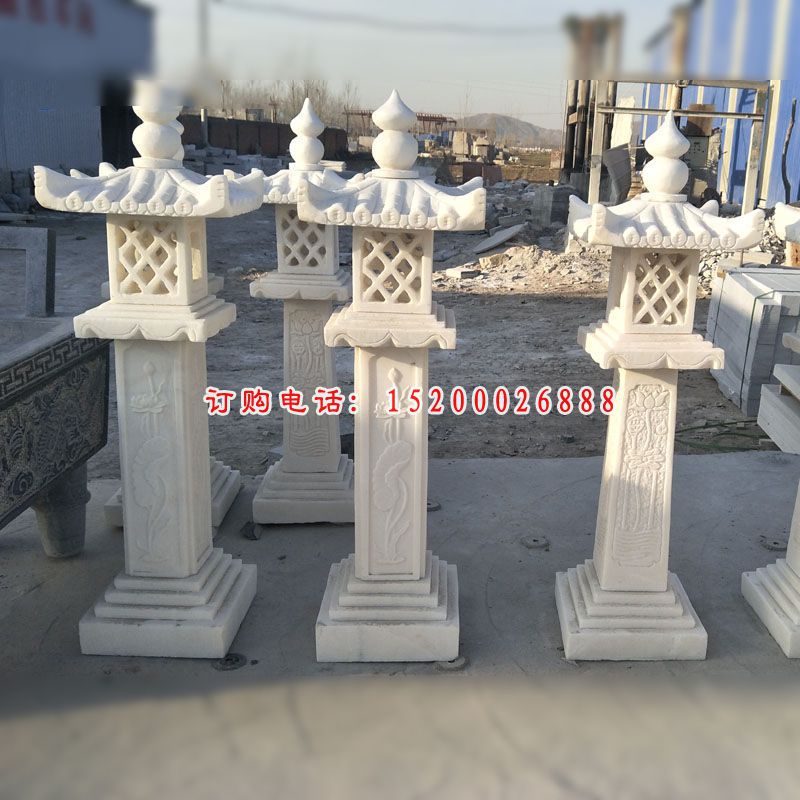 汉白玉石灯雕塑