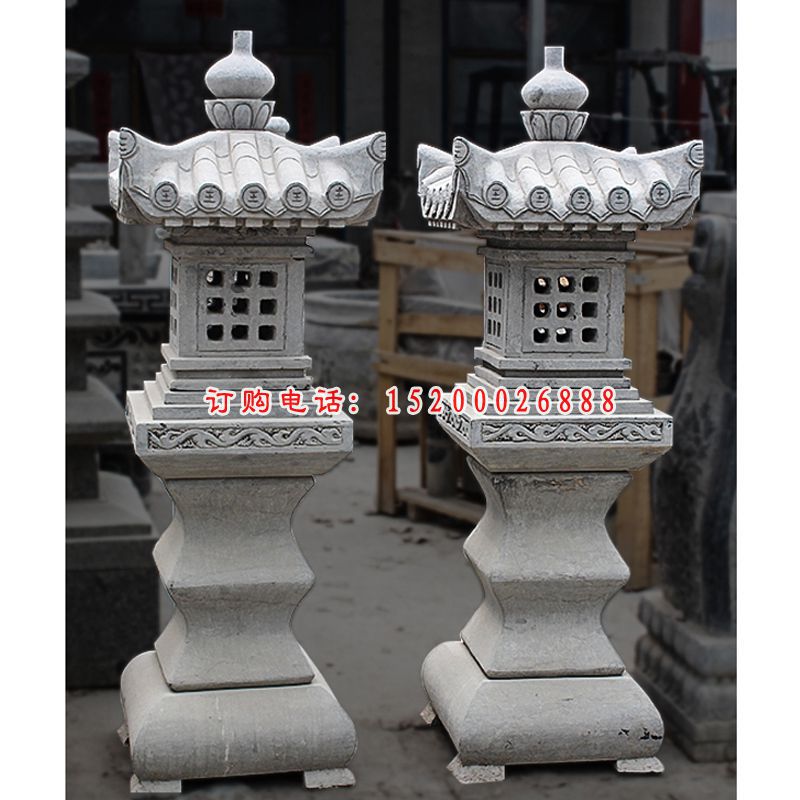 酒店景观石雕，大理石灯