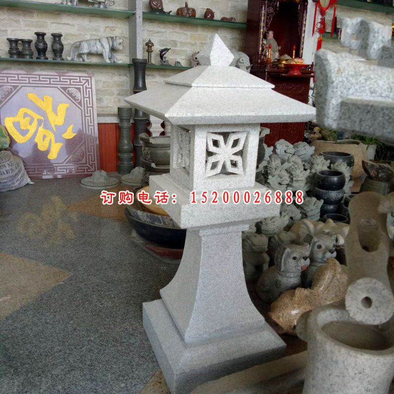 镂空菱形石灯 大理石别墅石灯