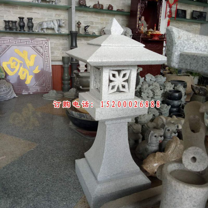 镂空菱形石灯 大理石别墅石灯 (2)