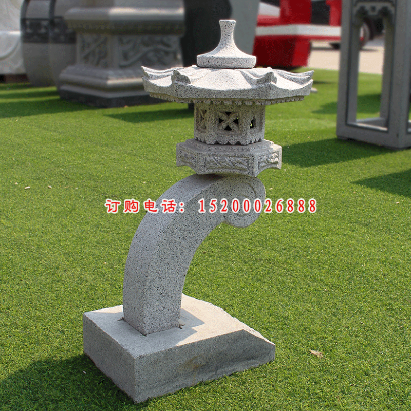 落地草坪照明灯，仿古石灯