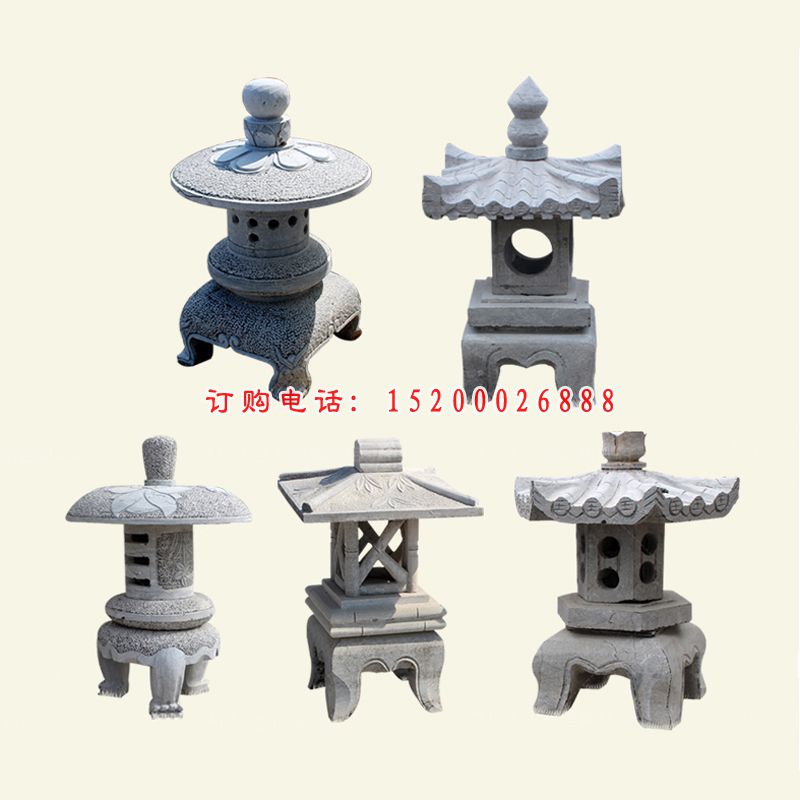 落地草坪照明灯， 仿古石灯笼