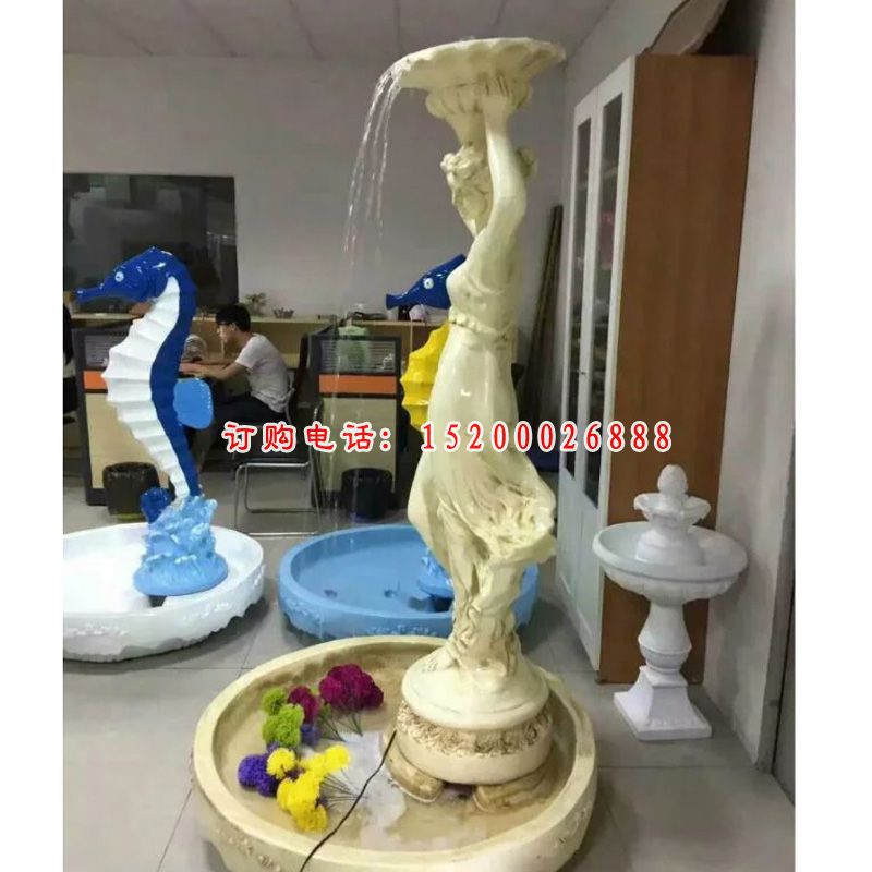 喷水盆石灯，西方人物石水盆 (2)