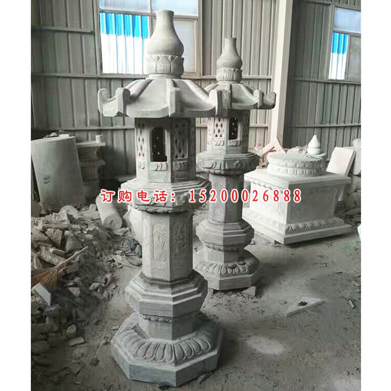 青石灯雕塑，公园景观石雕