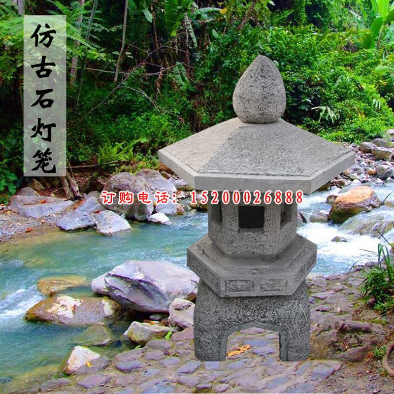 青石仿古宫灯  石雕小区景观雕塑