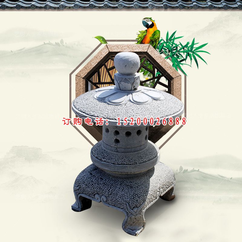 青石仿古石灯，草坪照明石灯笼