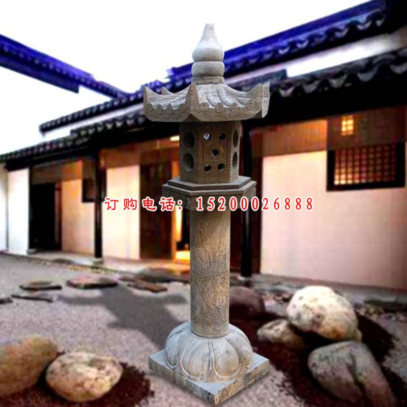 青石宫灯   石雕庭院摆件