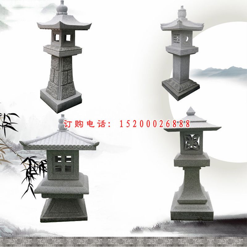 青石宫灯   石雕广场景观雕塑