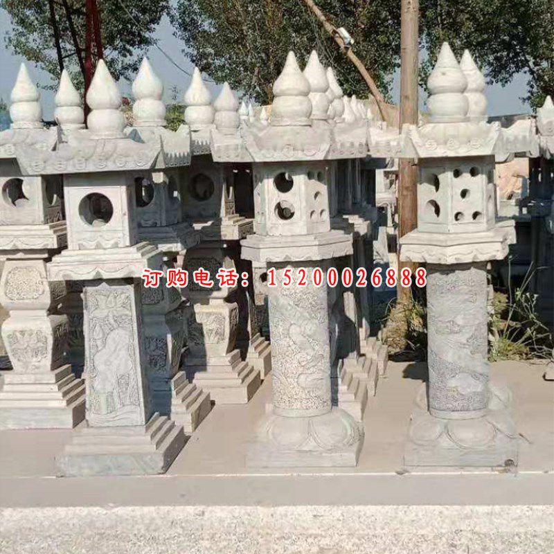 青石宫灯   石雕小区景观雕塑 (2)