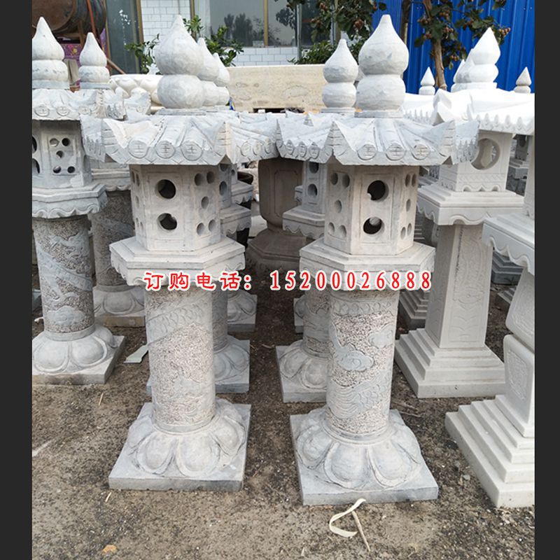 青石宫灯   石雕小区景观雕塑