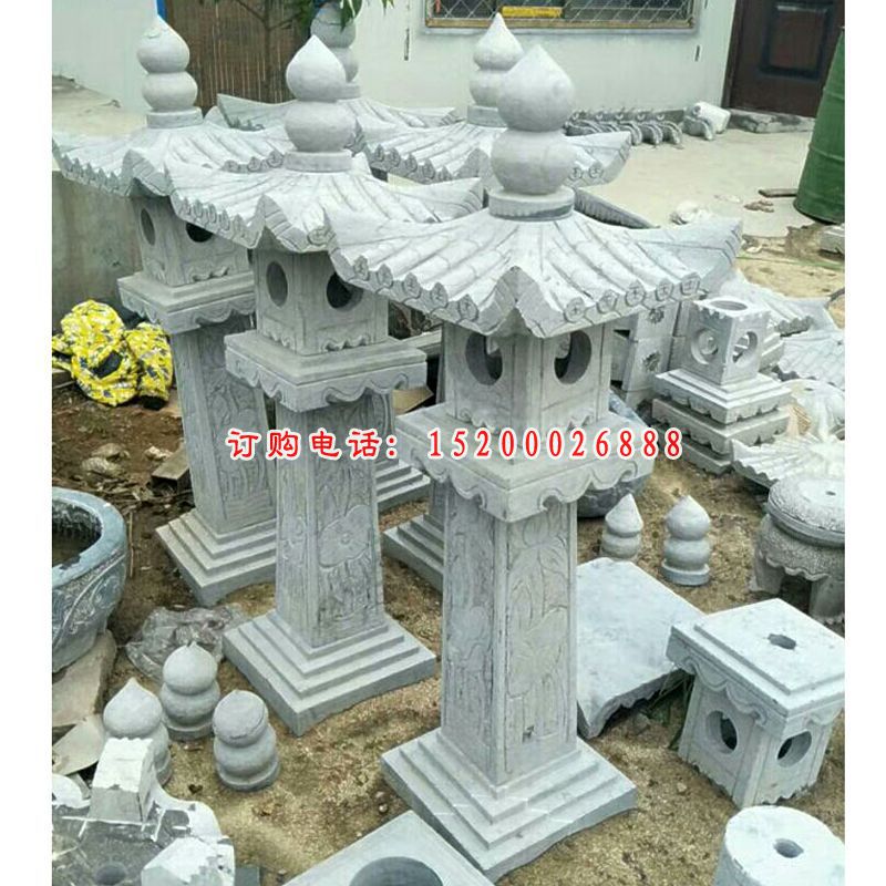 青石宫灯  石雕小区景观雕塑 (3)