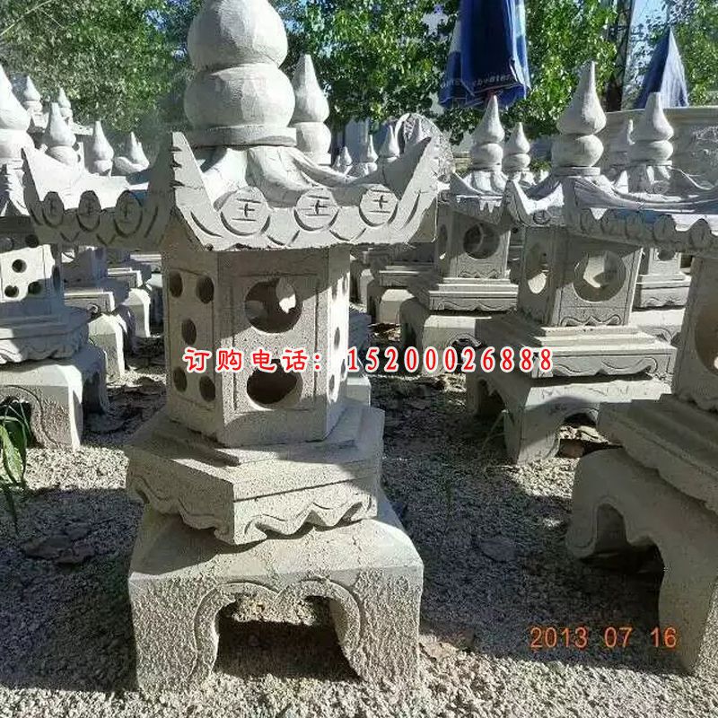 石灯，大理石石灯雕塑 (1)
