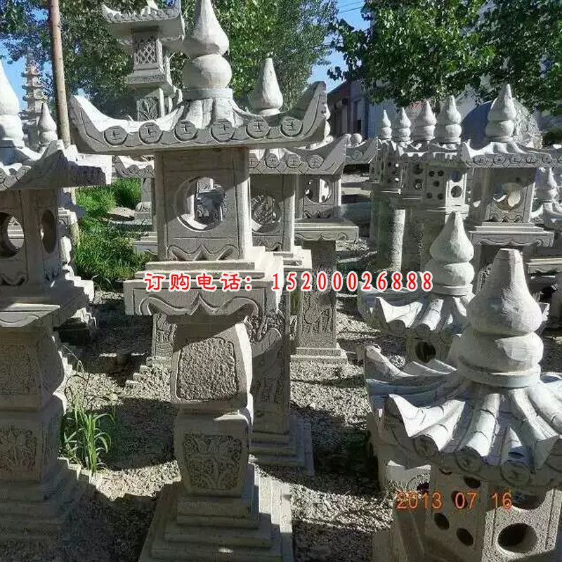 石灯，大理石石灯雕塑 (4)