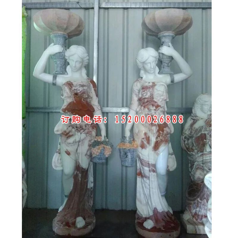 西方美女石灯，美女雕塑 (3)