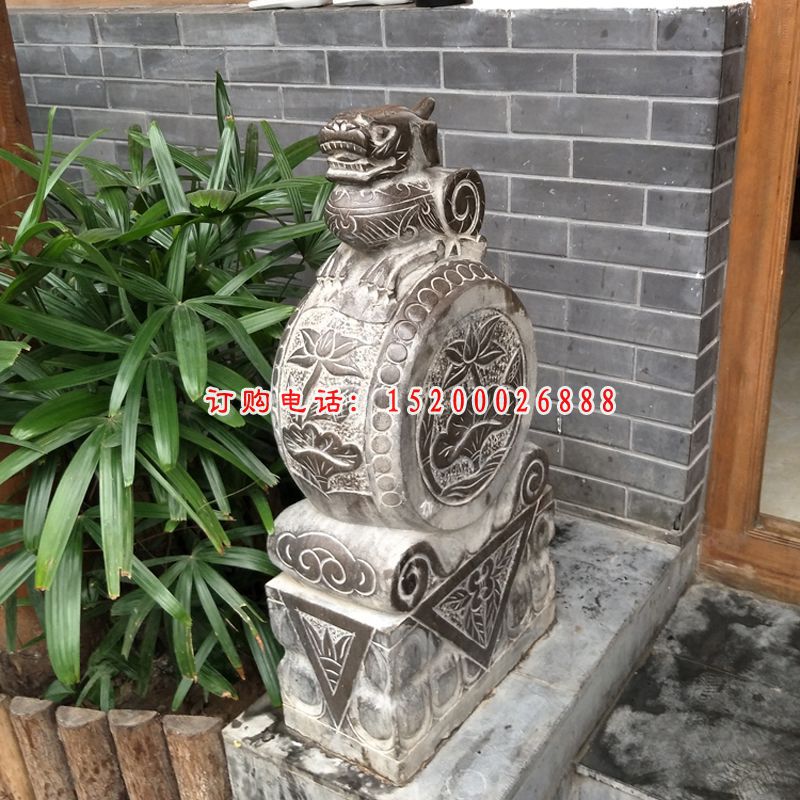 抱鼓石，狮子石门墩 (1)