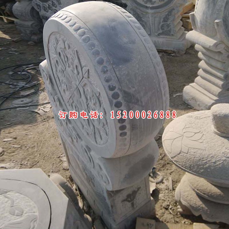 青石门墩石雕,门口大象抱鼓石 (8)