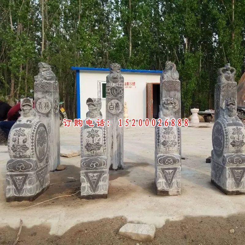 抱鼓石雕塑，门墩，门鼓