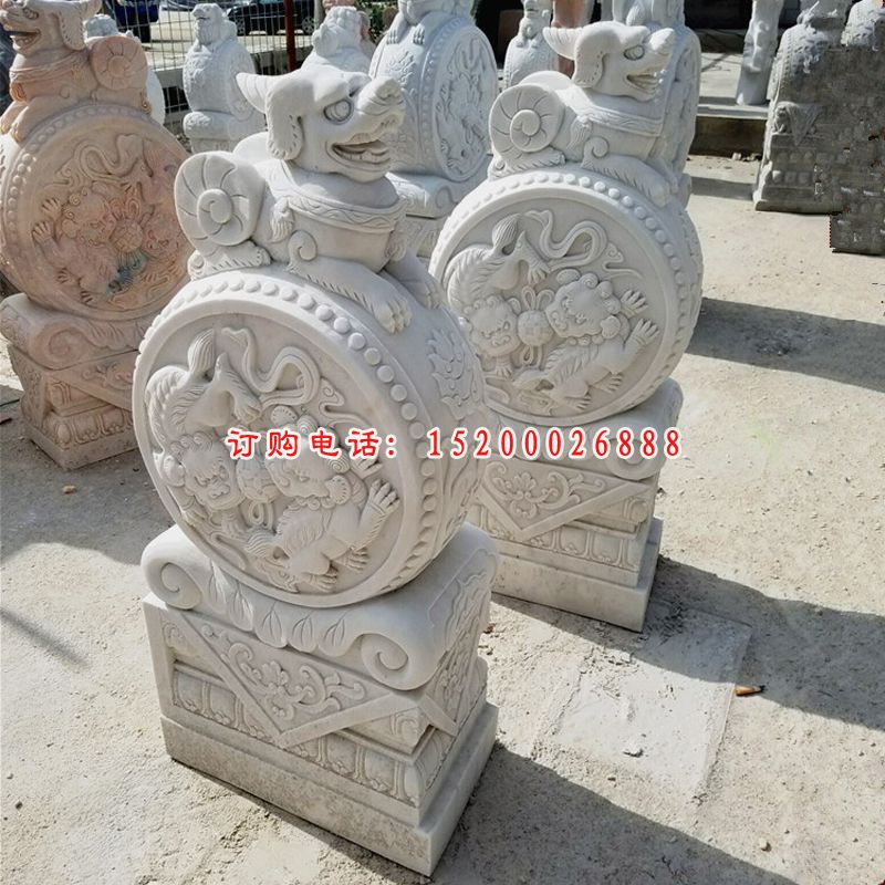 大理石门墩，门枕石雕塑