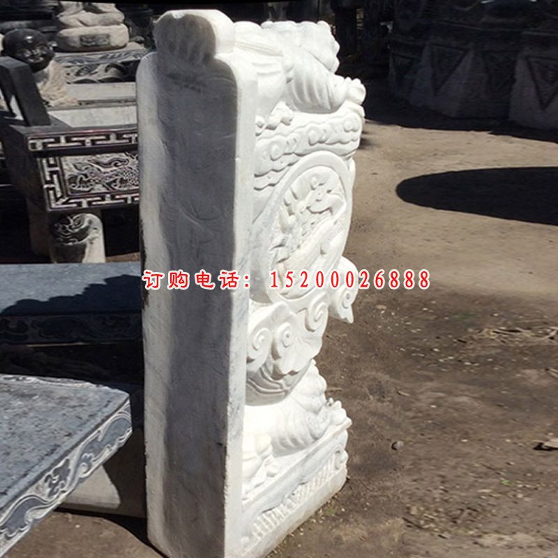 大理石狮子门墩   石雕庭院门口摆件
